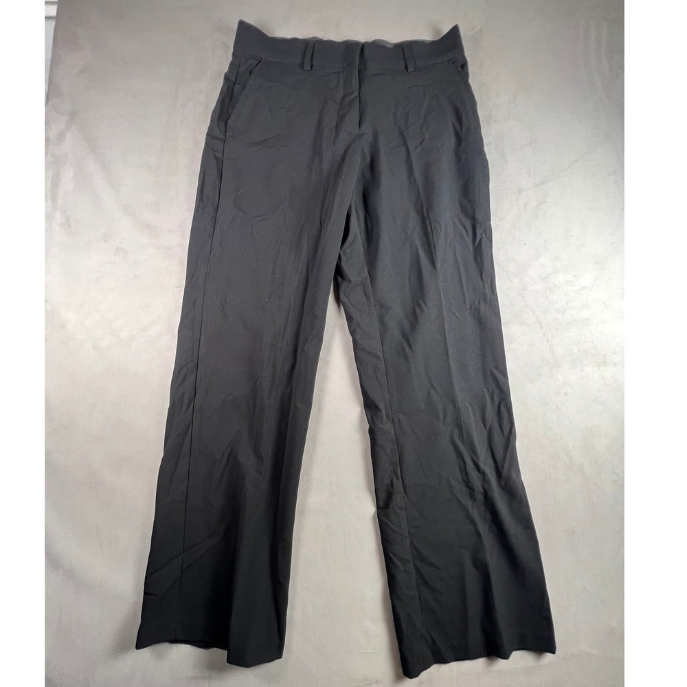 Kim Rogers Womens Black Straight Leg Dress Pants Elastic Waist Size 12 Office